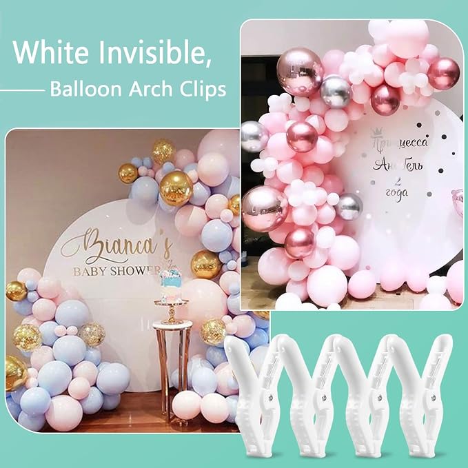 Rosellas 10 Pack 4" Balloon Arch Clips, Plastic Spring Clamps Heavy Duty - Image 5
