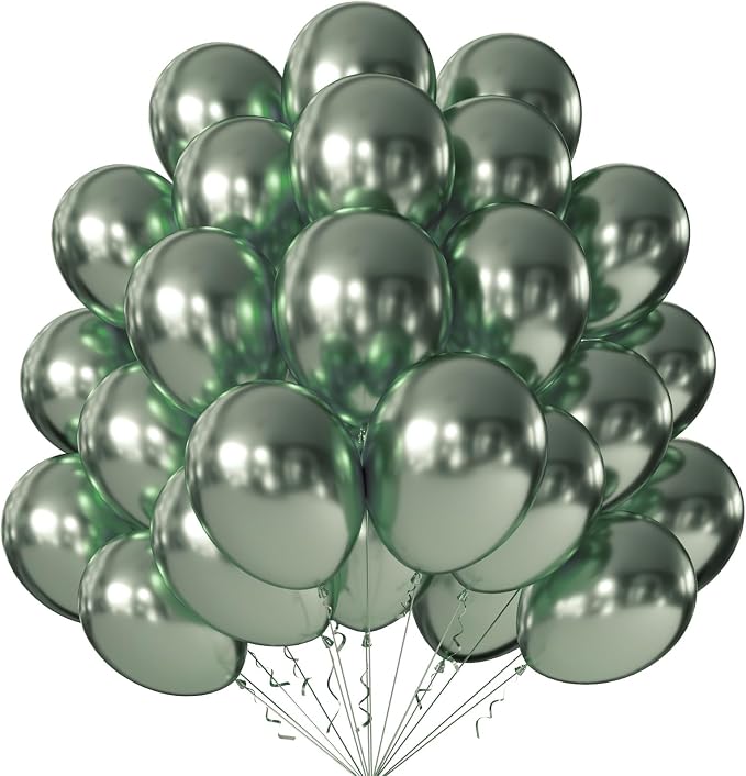 12 Inch Metallic Olive Green Balloons, Baby Shower, Graduate Party Decorations by KALOR