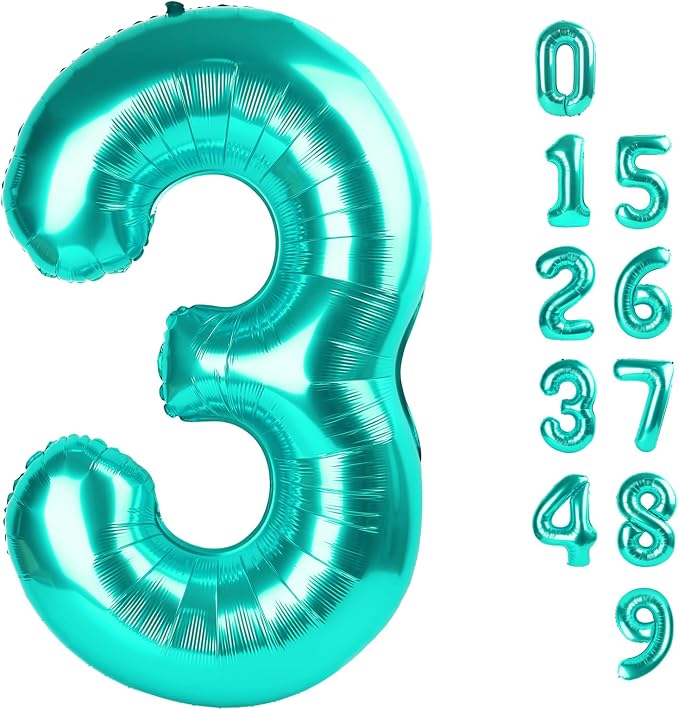 Number 3 Balloons 40 Inch for 3rd 33 Birthday Party Decorations, by Mluchee