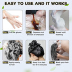 cosmpro Black Hair Dye Shampoo 3 in 1 for Women/Men for Gray Coverage Instant Hair Color Shampoo Semi Permanent Champu Para Cana