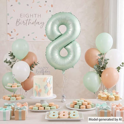 Olive Green Number 8 Balloon 40 Inch, Focal Prop - Image 3
