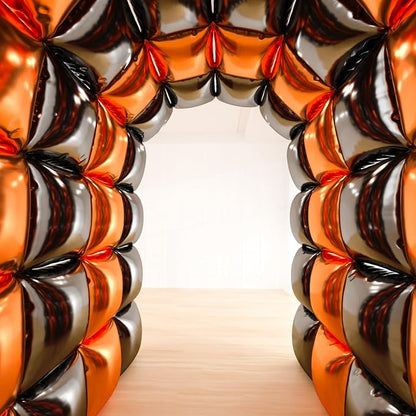 36pcs Black & Orange Square Foil Balloons Kit - Image 6