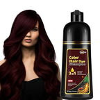 Dark Wine Red Hair Dye Shampoo 3 in 1 for Gray Coverage, Long-Lasting Hair Color Shampoo for Women & Men, Champu Para Canas Mujer Easy to Use At Home 500ML