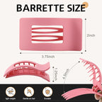 8 Pack French Flat Hair Clips for Women – Large Matte No-Slip Claw Barrettes for Thick & Thin Hair, Strong Hold Styling Accessories (Red and Pink)