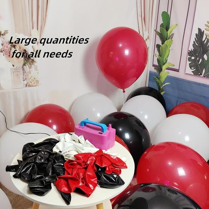 90 Pack 18 inch Red Black White Balloons 30 of each of the 3 colors Red White - Image 4