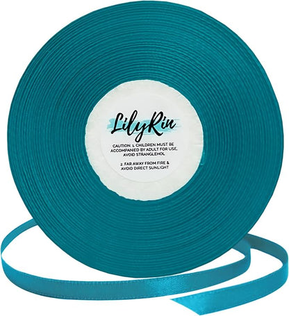 Peacock Blue Ribbon 1/4 Inches 36 Yards Satin Roll Perfect by LilyRin