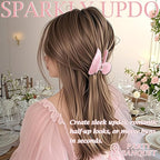 2 PCS Chic Resin Hair Claw Clips, Medium Sector Hair Barrettes for Thin Hair Half-Styles, Fashionable Non-Slip Hair Jaw Clamps, Pink and White