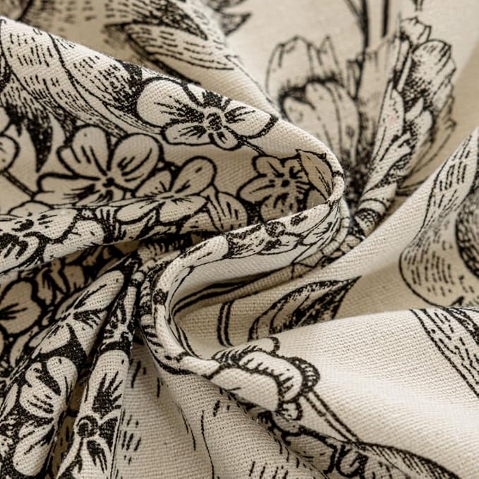 F-CHU Bohemian Curtains for Bedroom 63 Inch Length French Country Floral Drapes - Image 7