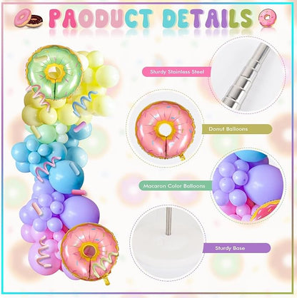 2 Sets Christmas Candy Doughnut Balloon Column Stand Kits Adjustable Macaron - Image 4