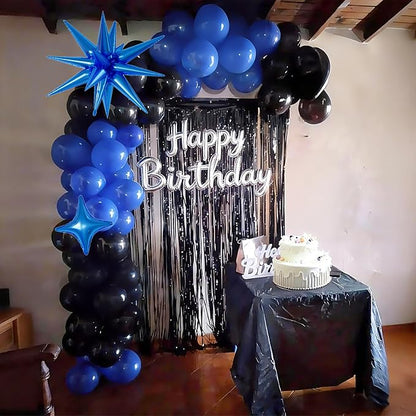 Blue and Black Balloons, 12inch Dark Blue Black Balloons, Confetti Latex Balloon - Image 4