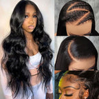 VIPbeauty 13x6 Body Wave Lace Front Wigs Human Hair Pre Plucked Bleached Knots with Baby Hair 180 Density Glueless Wigs for Women HD Transparent Full Lace Frontal Wigs with Natural Hairline 20 Inch