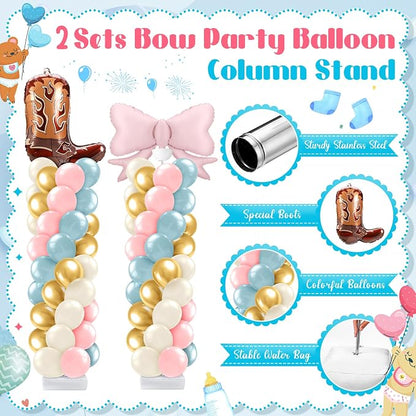 Lunmon 2 Sets Boots or Bows Gender Reveal Decorations, Western Boots or Bows - Image 3