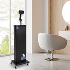 Standing Nano Mist Hair Steamer 1300W, Multifunctional Micro Mist Salon Hair Processor w/ 360°Swivel Wheels, 27oz 9-Gear Adjustable Salon Nanoscale Sprayer for Hair Deep Care(1300W Black)