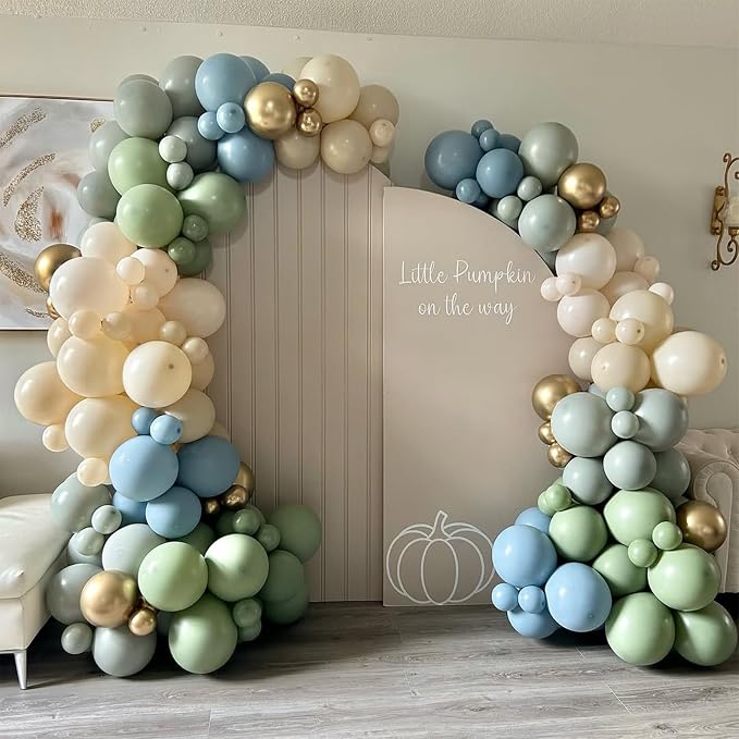Dusty Blue Green Balloons - Image 3
