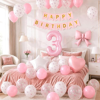 3rd Pink Bow Birthday Decorations - Image 4