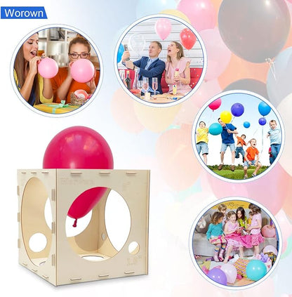 Worown 14 Holes Collapsible Wood Balloon Sizer Box, 1-10 Inch Balloons Sizer - Image 7
