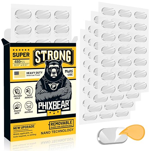 PHIXBEAR Medium Mounting Putty No Residue, Double Sided Tape Glue Adhesive Dots by PHIXBEAR