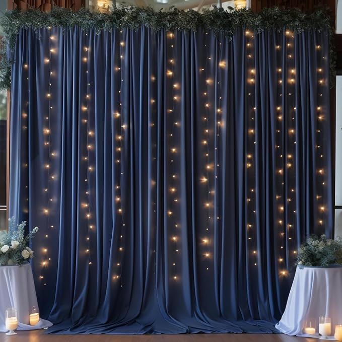 40ftx10ft Wrinkle Free Navy Blue Backdrop Curtains - Image 7