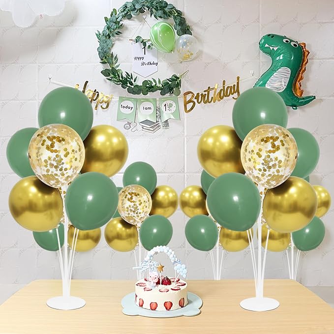 ZJDHPTY 4Set Green and Gold Balloon Stand Table Centerpieces Party Decor | - Image 7