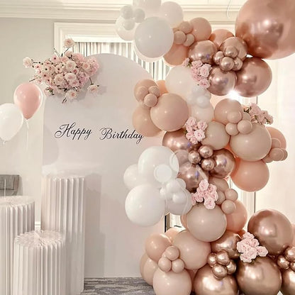 Voircoloria 130pcs Rose Gold Balloons Garland Arch Kit, 18 12 10 5 Inch | - Image 4