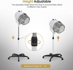BarberPub 1300W Hooded Hair Bonnet Dryer with Stand, Height Adjustable Floor Standing Rolling Base, Beauty Salon Equipment with 360° Rotation VHD08 (White)
