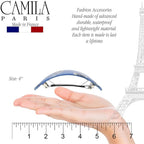 Camila Paris CP3326 French Hair Barrette Oval For Thick Curly Wavy Long Hair, Strong Hold Grip Hair Clips for Women, No Slip Rubberized Metal Clasp, Styling Girls Hair Accessories, Made in France
