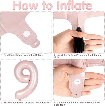 Light Pink Number 19 Balloon, 40 Inch Giant Mylar Number Balloons, Large Foil - Image 3