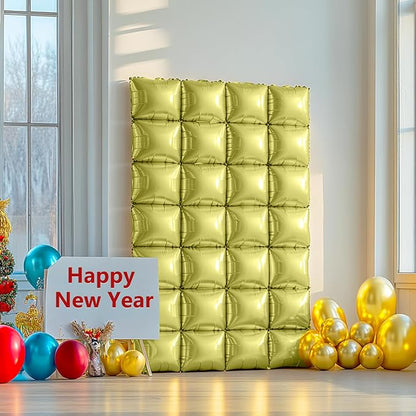 NISOCY 25PCS Metallic Light Gold Square Foil Balloons Wall Backdrop | Double - Image 7