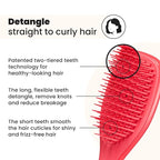 Tangle Teezer Ultimate Detangler Hairbrush, Eliminates Knots & Reduces Breakage, Mini Hair Brush for Travel, Small Hands & All Hair Types, Pink Punch