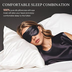 100% Mulberry Silk Pillowcase 22 Momme (SGS Certified) with Free Silk Eye Mask - Luxury Gift-Ready Folded Packaging, Cooling Pillow Cover for Hair & Skin Care (White, Standard (1 Pack))