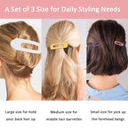 Ahoney 12 Pack Alligator & Banana Flat Hair Clips for Thin & Thick Hair - 3 Sizes Lay Down Claw Clips - Morandi