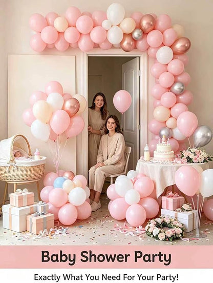 Pink Balloons 12 Inch 60 Pcs Light Baby Pastel Pink Latex Balloons - Image 7