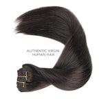 WENNALIFE Clip in Hair Extensions Real Human Hair, 14 Inch 120g 7pcs Dark Brown Hair Extensions Clip In Human Hair Remy Hair Double Weft