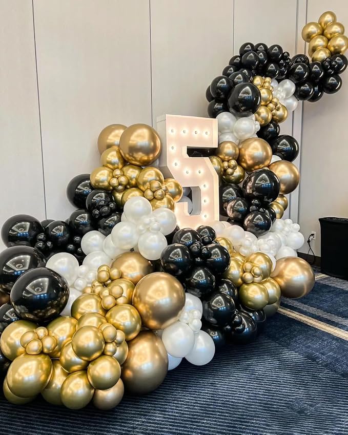 Gold Balloons Party Balloons 12inch 50Pcs 3.2g Latex Metallic Balloons Chrome - Image 4