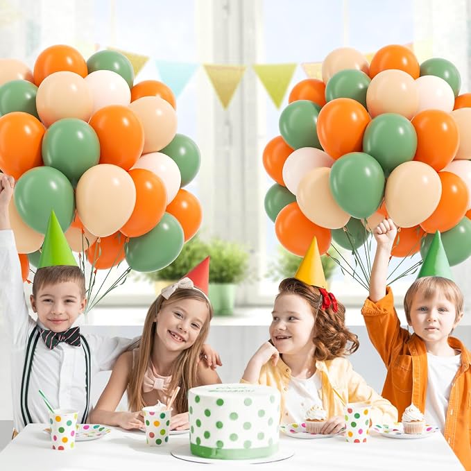 60pcs Green and Orange Balloons 12inch - Image 6