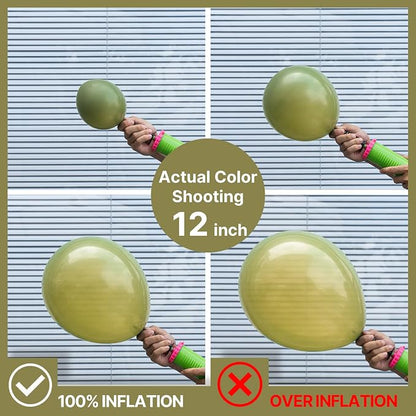 PartyWoo Sage Green Balloons 50pcs Olive Eucalyptus Green Color | 12 Inch - Image 4
