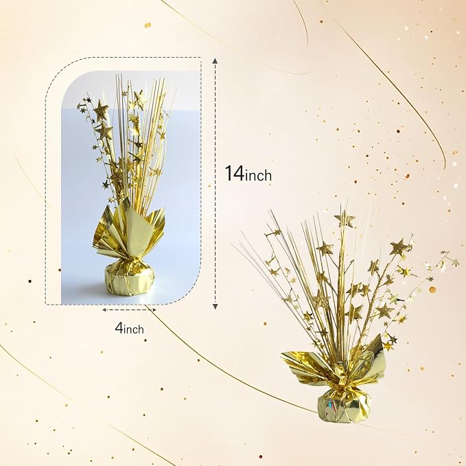 12 Pack Metallic Gold Foil Spray Centerpieces Stars Brust Table Centerpieces - Image 7