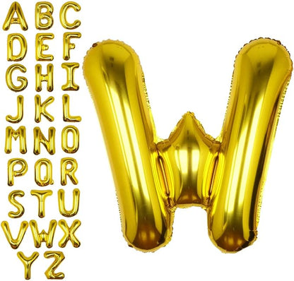 40 Inch Gold Letter W Balloon Big Foil Helium Letter Balloons A-Z | Giant Large by SULALABOO