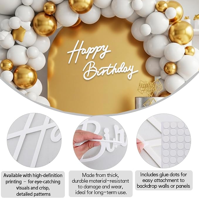 TONIFUL Happy Birthday Sign for Backdrop - Image 3