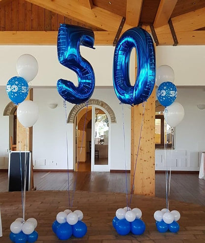 Number 50 Balloons 40 Inch for 50th Birthday Party Decorations, Dark Blue | - Image 3