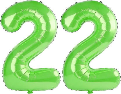 40 Inch Number 22 Balloons for 22nd Birthday Party Decorations, 0-100 Fruit by FOBELEC