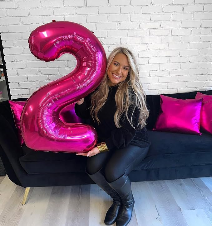 Hot Pink Number 60 Balloon 40 Inch - Image 7