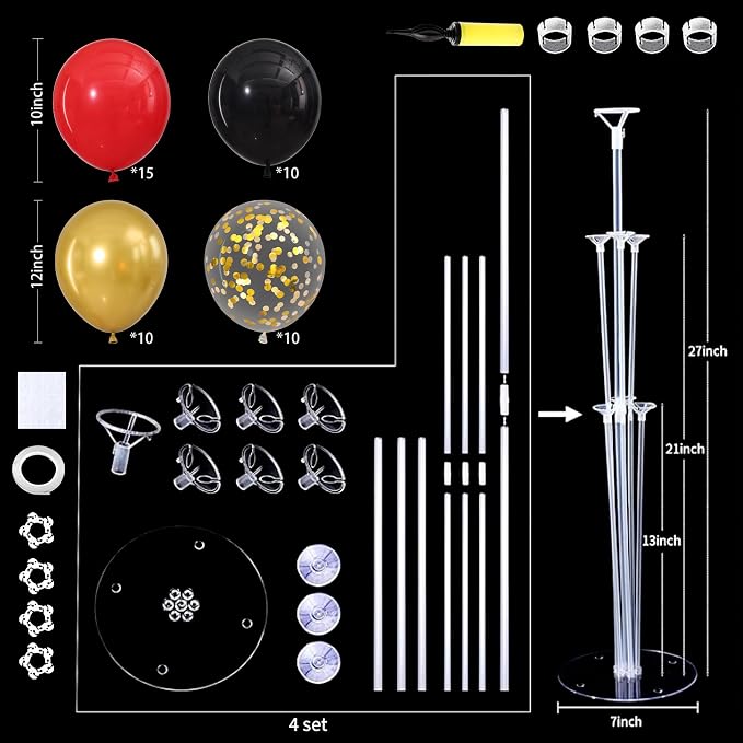 Red Black and Gold Balloons Stand - Image 3