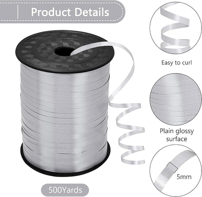 500 Yards Silver White Curling Ribbon Balloon Ribbon Balloon Stringfor Wedding - Image 2