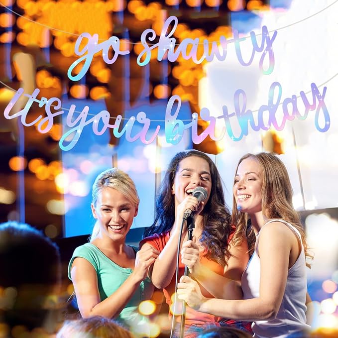 BEISHIDA Iridescent Go Shawty It's Your Birthday Banner - Image 5