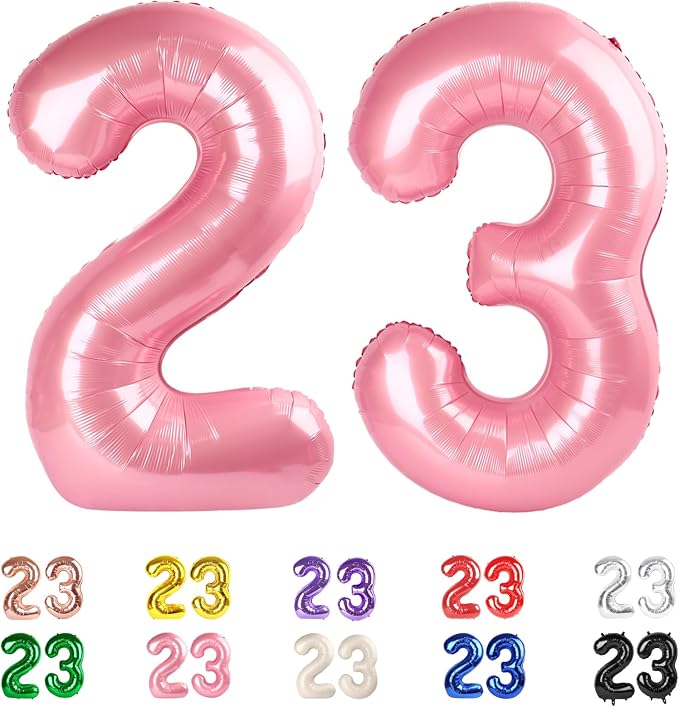 Number 23 Balloon 40Inch for 23th 32 Women Birthday Decorations, Pearl Pink | by Mluchee