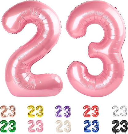 Number 23 Balloon 40Inch for 23th 32 Women Birthday Decorations, Pearl Pink | by Mluchee