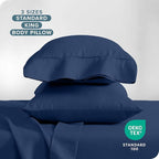 Bare Home Microfiber Pillow Cases - Standard/Queen Size Set of 2 - Cooling Pillowcases - Double Brushed - Dark Blue Pillowcases 2 Pack - Easy Care (Standard Pillowcase Set of 2, Dark Blue)