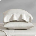 Bare Home Microfiber Pillow Cases - King Size Set of 2 - Cooling Pillowcases - Double Brushed - Pillowcases 2 Pack - Easy Care (King, Grid – Stone/White)