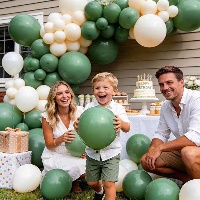 110Pcs Dark Sage Green Balloons Latex Party Balloons 12 inch Round Helium - Image 5